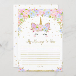 Unicorn Time Capsule Message to You Blank Cards Kaart