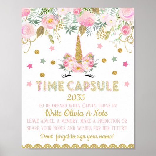 Unicorn Time Capsule Poster (Voorkant)