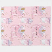 Unicorn Toast and Milkshake Fleece Deken (Voorkant (Horizontaal))