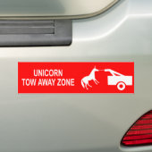 Unicorn Tow Away Zone Bumpersticker (Op auto)