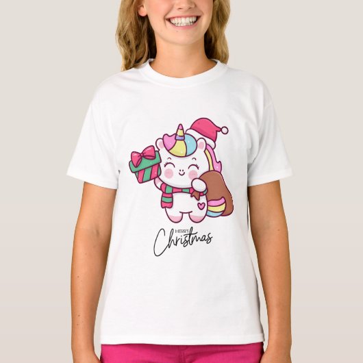 Unicorn Tshirt design for Christmas party (Voorkant)