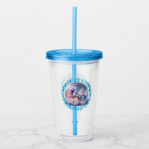 Unicorn Tumbler - Rainbow Castle Cloud Magic Stars Acryl Drinkbeker