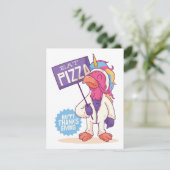 Unicorn Turkey Thanksgiving - Eat Pizza Funny Feestdagenkaart (Staand voorkant)