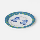 Unicorn Twin Boy Baby shower Party Papieren Bordje (Gekanteld)