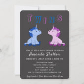 Unicorn Twins Baby shower Invitation Kaart (Voorkant)