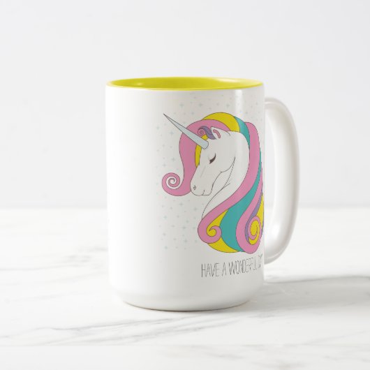 Unicorn Two-Tone Mok (Personaliseer het!) (Voorkant rechts)