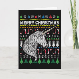 Unicorn Ugly Kerstmis Sweater Wildlife Series Feestdagen Kaart