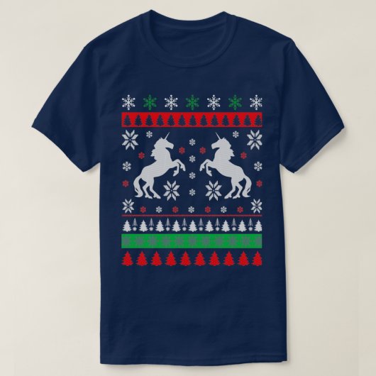 Unicorn Ugly KerstSweater Ugly met kerst Jump T-shirt (Design voorkant)