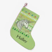 Unicorn Ugly KerstSweater Wildlife Series Kleine Kerstsok (Voorkant (Hangend))