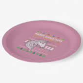 Unicorn Ugly KerstSweater Wildlife Series Papieren Bordje (Gekanteld)