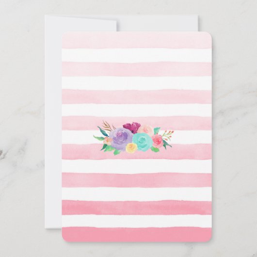 Unicorn Uitnodiging 1e Verjaardag Baby shower (Achterkant)