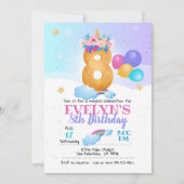 Unicorn-uitnodiging, 8e verjaardag Unicorn Kaart (Voorkant)