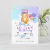Unicorn-uitnodiging, 8e verjaardag Unicorn Kaart (Staand voorkant)