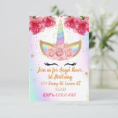 Unicorn-uitnodiging Kaart (Staand voorkant)