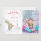 Unicorn Uitnodiging met afbeelding (Voorkant)