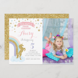 Unicorn Uitnodiging met afbeelding