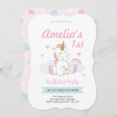 Unicorn-uitnodigingen, Unicorn-verjaardagsuitnodig Kaart (Voorkant / Achterkant)