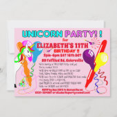 UniCORN-uitnodigingsunicorns verjaardagsfeest Kaart (Voorkant)