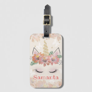 Unicorn, Unicorn Face, gepersonaliseerd Bagagelabel