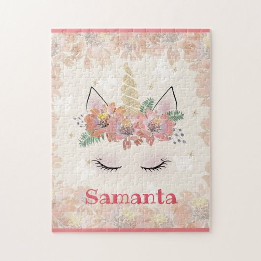 Unicorn, Unicorn Face, gepersonaliseerd Jigzaag Pu Legpuzzel (Verticaal)