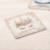 Unicorn, Unicorn Face, gepersonaliseerd Kartonnen Onderzetters (Schuin)