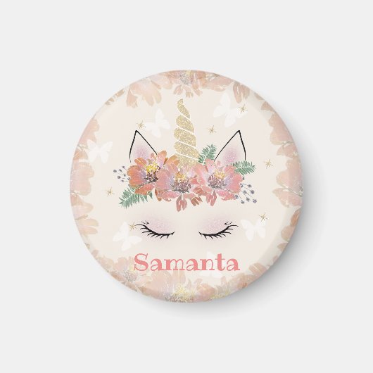 Unicorn, Unicorn Face, gepersonaliseerd Magneet (Voorkant)