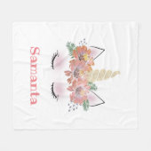 Unicorn, Unicorn Face, gepersonaliseerd, meisjes,  Fleece Deken (Voorkant (Horizontaal))