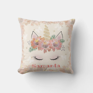 Unicorn, Unicorn Face, gepersonaliseerd, meisjes, Kussen