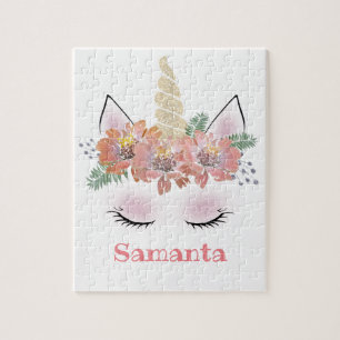 Unicorn, Unicorn Face, gepersonaliseerd, meisjes,  Legpuzzel