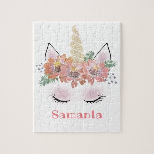 Unicorn, Unicorn Face, gepersonaliseerd, meisjes,  Legpuzzel (Verticaal)