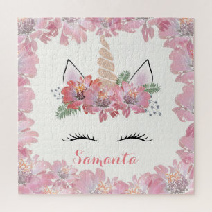 Unicorn, Unicorn Face, gepersonaliseerd, meisjes, Legpuzzel