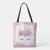 Unicorn, Unicorn Face, gepersonaliseerd, meisjes,  Tote Bag (Achterkant)