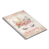 Unicorn, Unicorn Face, gepersonaliseerd Notitieboek (Rechterzijde)