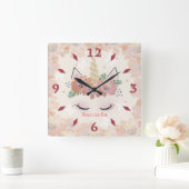 Unicorn, Unicorn Face, gepersonaliseerde  Vierkante Klok (Huis)