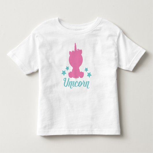 Unicorn, Unicorn Silhouette, Cute Unicorn, Stars Kinder Shirts (Voorkant)