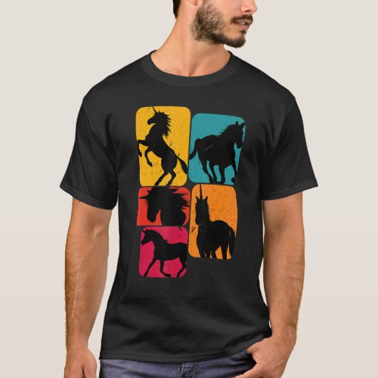 Unicorn unicorns Retro Design T-shirt (Voorkant)