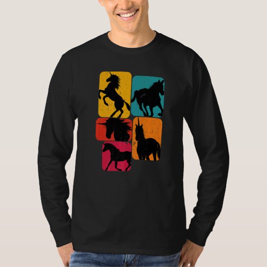 Unicorn unicorns Retro T-shirt (Voorkant)