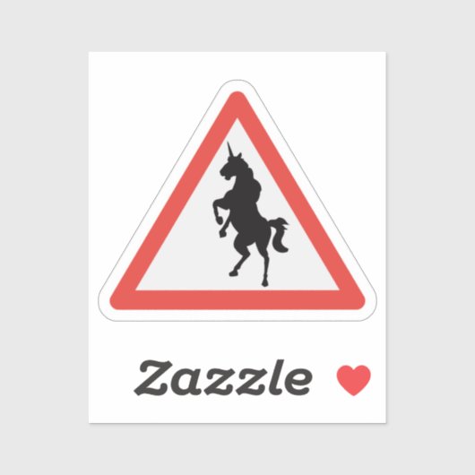Unicorn Unicorns Road Sign Cryptozoology Sticker (Vel)