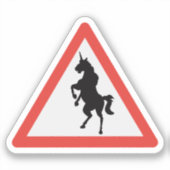 Unicorn Unicorns Road Sign Cryptozoology Sticker (Voorkant)