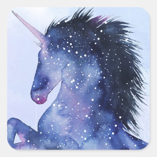 Unicorn Universe - Cosmic Vierkante Sticker (Voorkant)