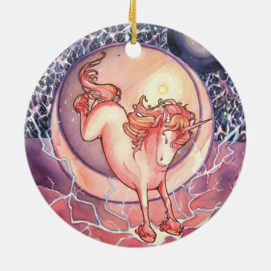 Unicorn, universum keramisch ornament (Achterkant)