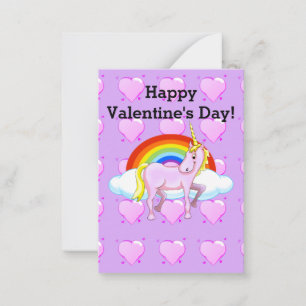 Unicorn Valentijn Notitiekaartje