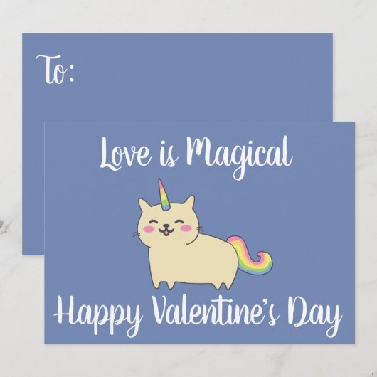 Unicorn Valentijnsdag Card Unikitty Feestdagenkaart (Voorkant / Achterkant)