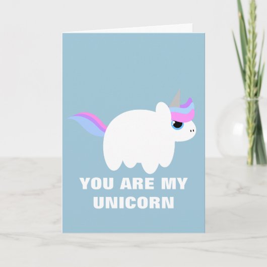 Unicorn Valentijnsdag Feestdagen Kaart (Voorkant)