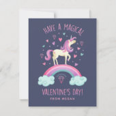 Unicorn Valentijnsdag Wenskaart Notitiekaartje (Voorkant)