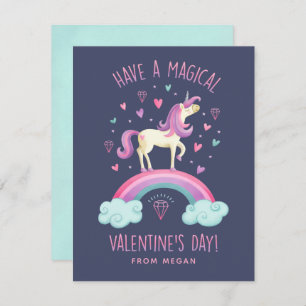 Unicorn Valentijnsdag Wenskaart Notitiekaartje