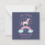 Unicorn Valentijnsdag Wenskaart Notitiekaartje (Voorkant)