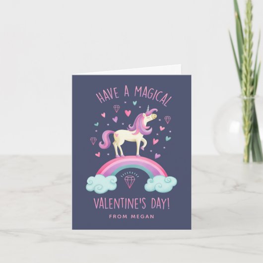 Unicorn Valentijnsdag Wenskaart Notitiekaartje (Voorkant)