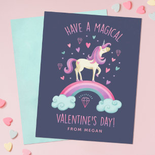 Unicorn Valentijnsdag Wenskaart Notitiekaartje