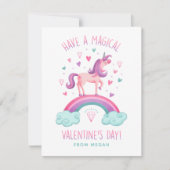Unicorn Valentijnsdag Wenskaart Notitiekaartje (Voorkant)
